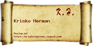 Krisko Herman névjegykártya